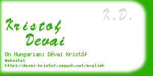 kristof devai business card