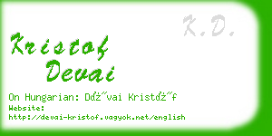kristof devai business card